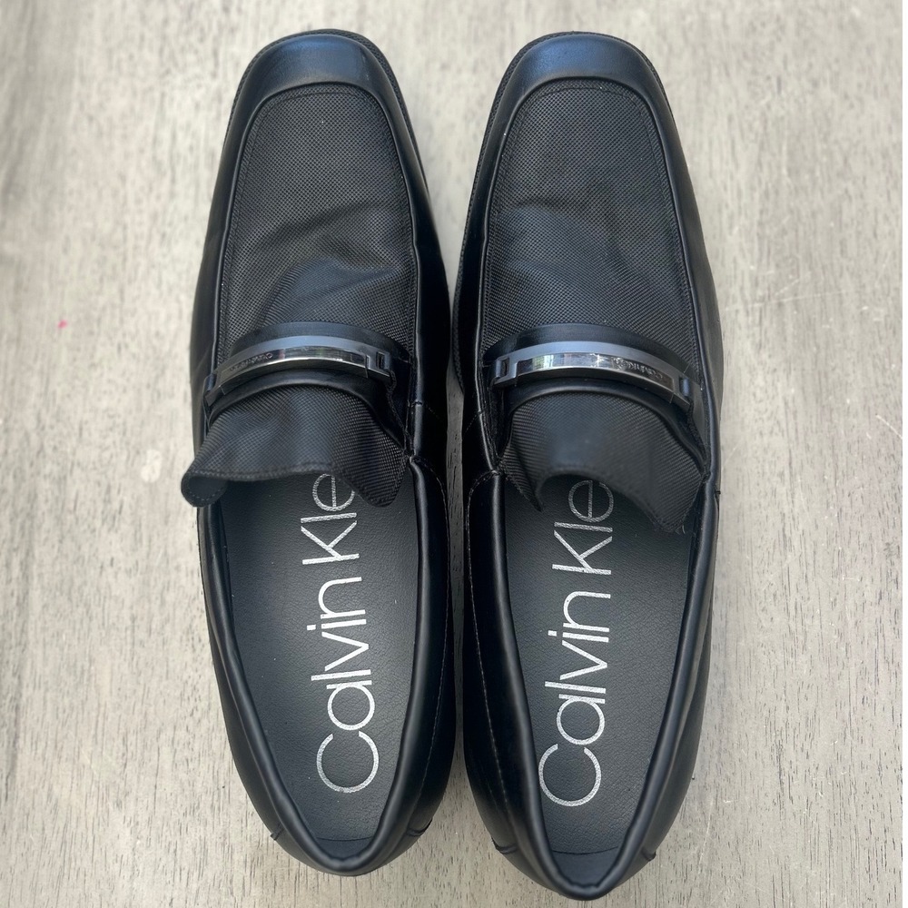 Calvin Klein Ernest Mens Black Square Toe Bit Loafer Dress Shoes 13‎ 34F9143 - Picture 2 of 11